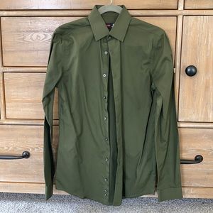 Men’s JFerrar Olive Green Slim Dress Shirt